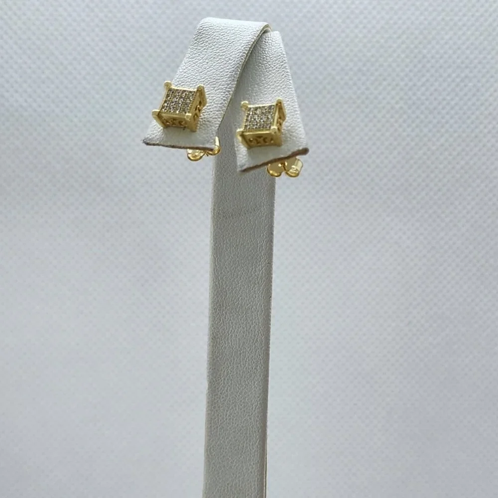 Brand New Sterling Silver 925 Square Cz Earrings